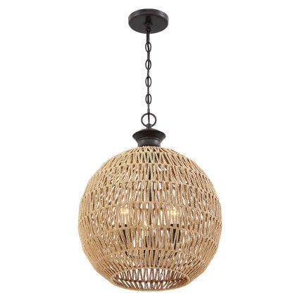 Quoizel - Kronleuchter an Kette CASABLANCA 3xE27/60W/230V braun