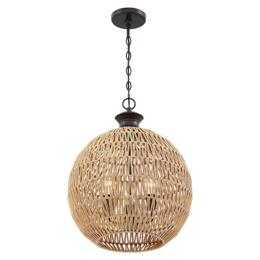 Quoizel - Kronleuchter an Kette CASABLANCA 3xE27/60W/230V braun
