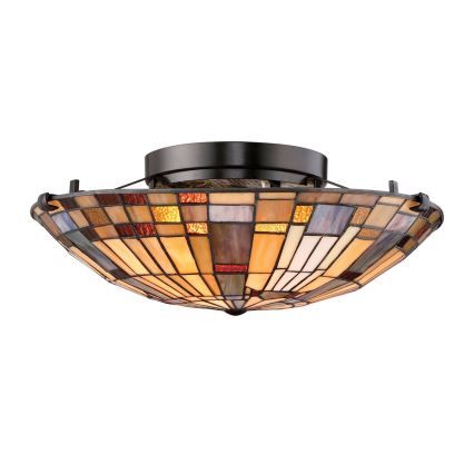 Quoizel - Deckenleuchte Tiffany INGLENOOK 2xE27/60W/230V Ø 40,7 cm