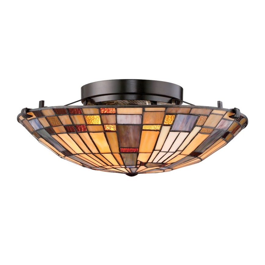 Quoizel - Deckenleuchte Tiffany INGLENOOK 2xE27/60W/230V Ø 40,7 cm