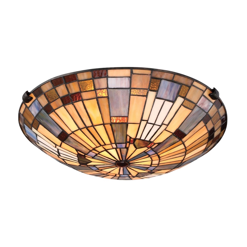 Quoizel - Deckenleuchte Tiffany INGLENOOK 2xE27/60W/230V Ø 40,7 cm