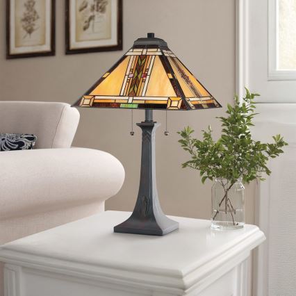 Quoizel - Tischleuchte Tiffany NAVAJO 2xE27/60W/230V