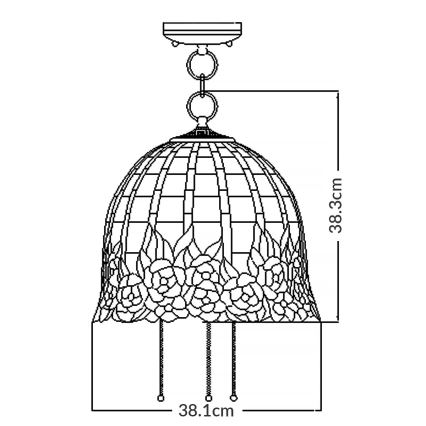 Quoizel - Kronleuchter mit Kette Tiffany ROSECLIFFE 3xE27/100W/230V