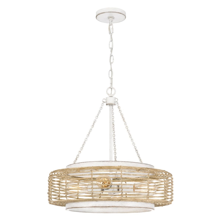 Quoizel - WAYLON Kronleuchter an Kette, 4x E27/60W/230V, Ø 50,4 cm, braun/weiß