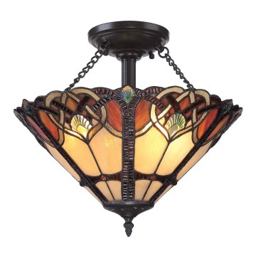Quoizel - Tiffany-Deckenleuchte CAMBRIDGE 2xE27/100W/230V