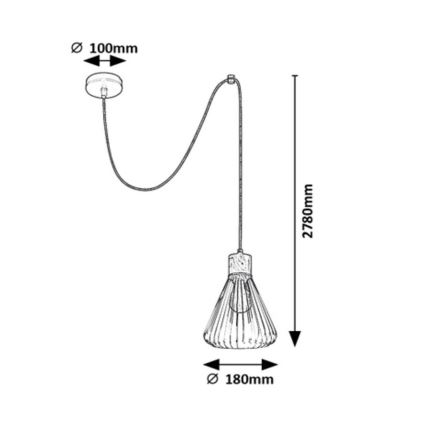 Rabalux - Hängeleuchte an Kabel 1xE27/40W/230V schwarz/Buche