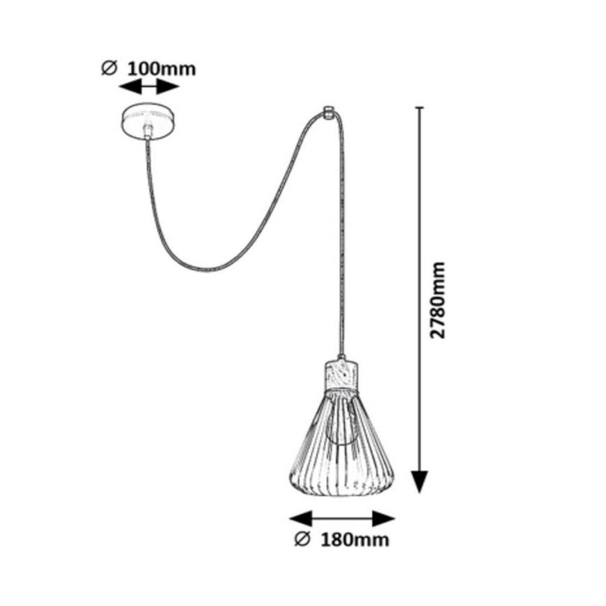 Rabalux - Hängeleuchte an Kabel 1xE27/40W/230V schwarz/Buche