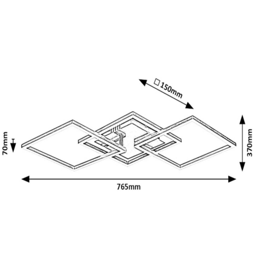 Rabalux - LED-Anbauleuchte LED/43W/230V glänzendes Chrom 37x76,5 cm