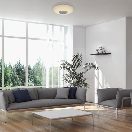 Rabalux - LED RGB dimmbare Deckenleuchte mit Lautsprecher, LED/24W/230V, Wi-Fi Tuya + Fernbedienung, Ø 40 cm