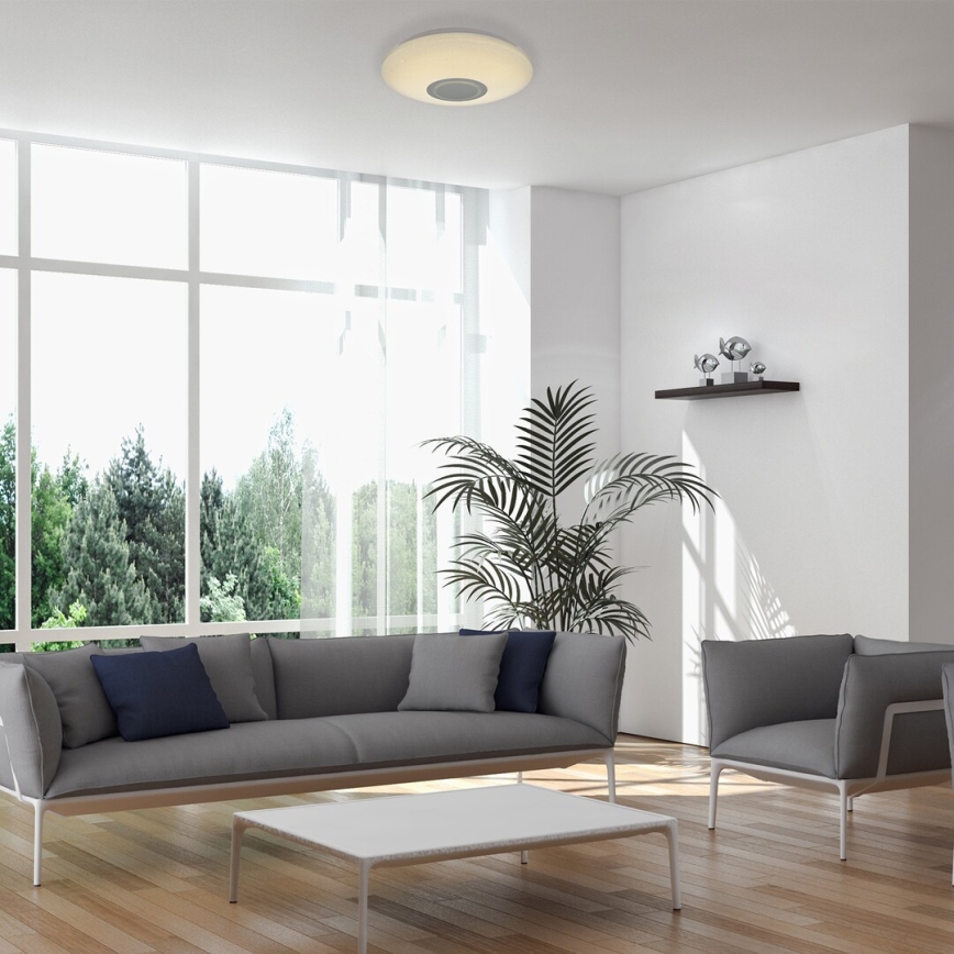 Rabalux - LED RGB dimmbare Deckenleuchte mit Lautsprecher, LED/24W/230V, Wi-Fi Tuya + Fernbedienung, Ø 40 cm