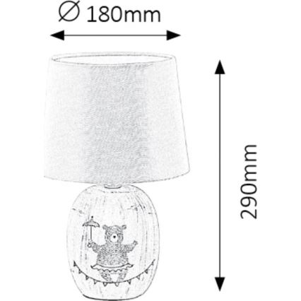 Rabalux - Tischlampe für Kinder 1xE14/40W/230V grau
