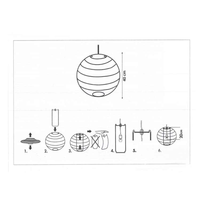 Rabalux 4898 - Lampenschirm für Kronleuchter RICE weiß E27 Ø 40 cm