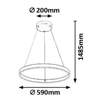 Rabalux - LED dimmbare Hängeleuchte an Kabel LED/36W/230V + Fernbedienung