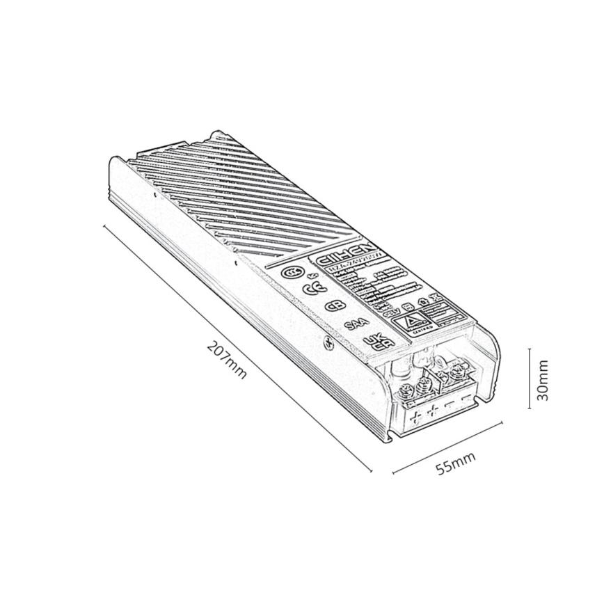 Rabalux - Einbau-Stromversorgung für Leuchten im Schienensystem 200W/230V