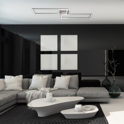 Rabalux - LED dimmbares Deckenleuchte LED/40W/230V 2700-6500K Wi-Fi Tuya mattchrom + Fernbedienung 25x110 cm