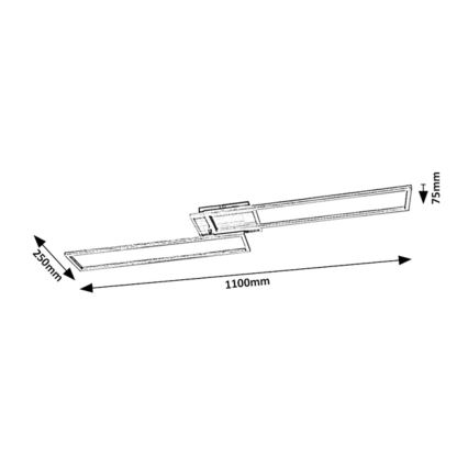 Rabalux - LED dimmbares Deckenleuchte LED/40W/230V 2700-6500K Wi-Fi Tuya mattchrom + Fernbedienung 25x110 cm