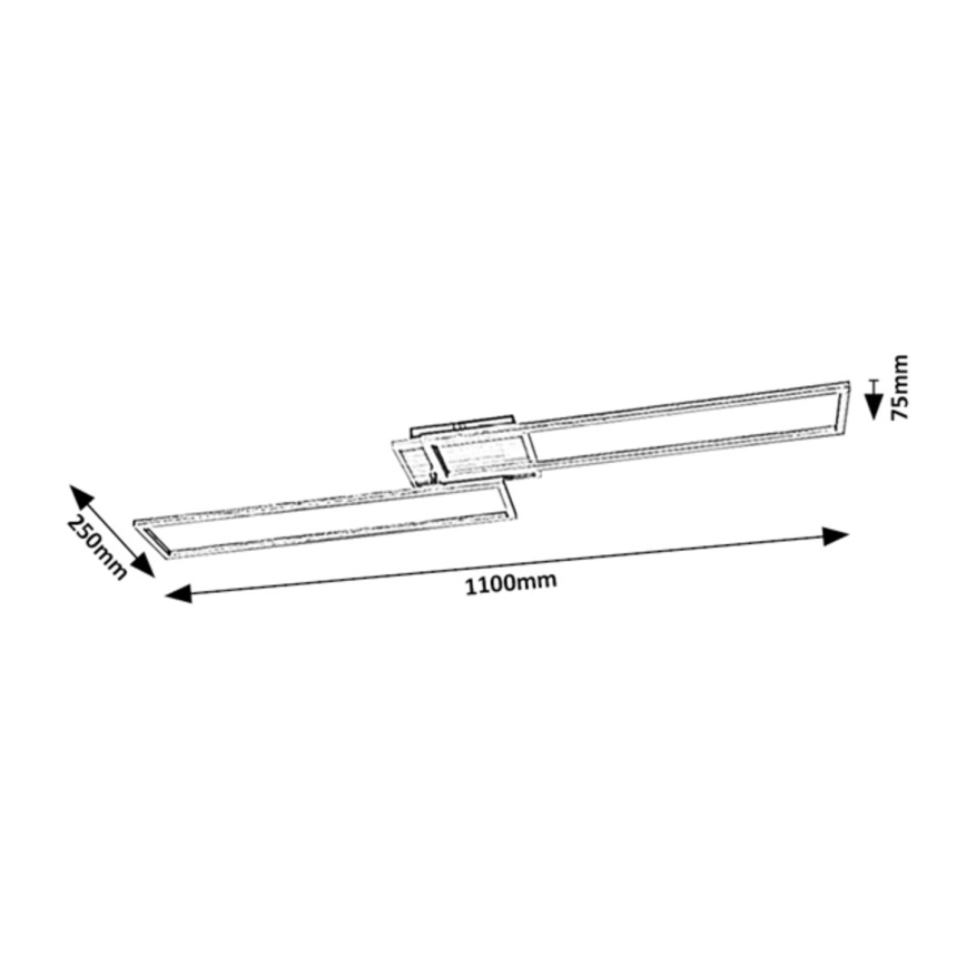Rabalux - LED dimmbares Deckenleuchte LED/40W/230V 2700-6500K Wi-Fi Tuya mattchrom + Fernbedienung 25x110 cm