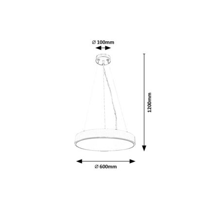 Rabalux - LED dimmbare Hängeleuchte an Kabel LED/60W/230V silber 3000-6000K + Fernbedienung