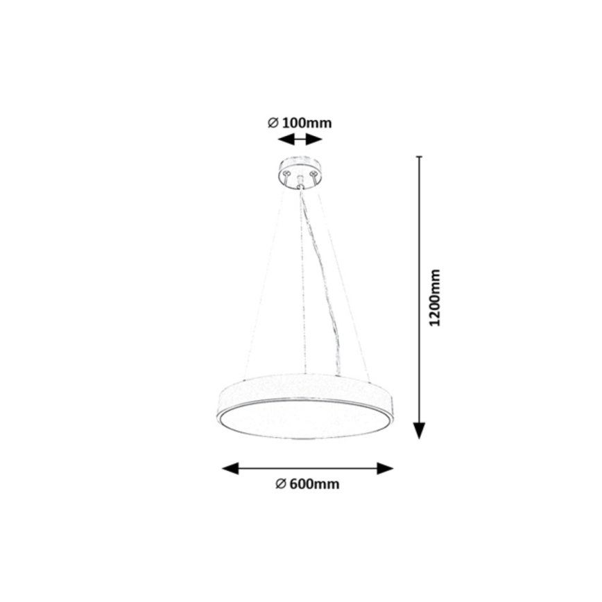 Rabalux - LED dimmbare Hängeleuchte an Kabel LED/60W/230V silber 3000-6000K + Fernbedienung