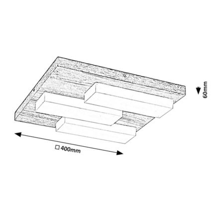 Rabalux - LED-Deckenleuchte LED/30W/230V 3000K Eiche 40x40 cm