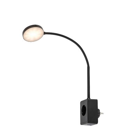 Rabalux - LED-dimmbare Wandleuchte LED/4W/230V mit USB-Anschluss für die Steckdose schwarz