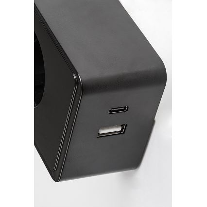 Rabalux - LED-dimmbare Wandleuchte LED/4W/230V mit USB-Anschluss für die Steckdose schwarz