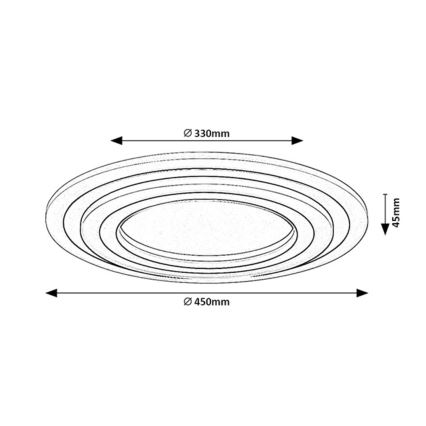 Rabalux - dimmbare LED-Deckenleuchte LED/56W/230V 3000/4000/6000K matt-chrom/schwarz + Fernbedienung Ø 45 cm
