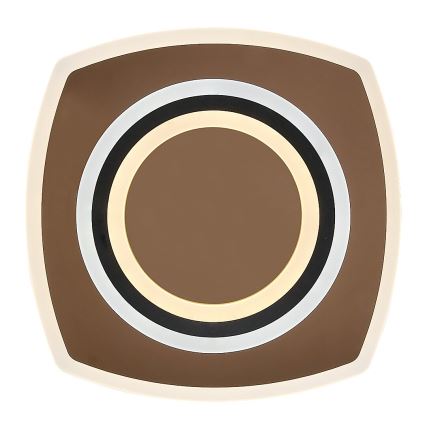 Rabalux - Dimmbare LED-Deckenleuchte, 60 W, 230 V, 3000/4000/6000 K, mattchrom/schwarz + Fernbedienung, 48x48 cm