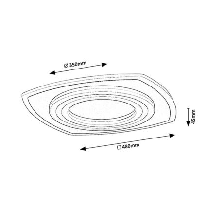 Rabalux - Dimmbare LED-Deckenleuchte LED/60W/230V 3000/4000/6000K mattchrom + Fernbedienung 48x48 cm
