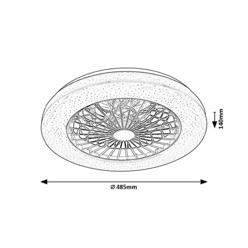 Rabalux - LED dimmbares Deckenleuchte mit Ventilator LED/48W/230V 3000-6500K + Fernbedienung