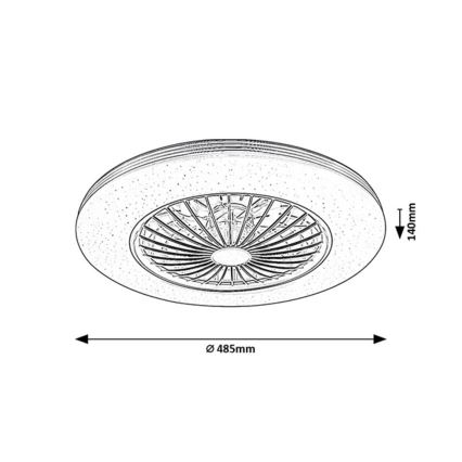 Rabalux - LED dimmbares Deckenleuchte mit Ventilator LED/48W/230V 3000-6500K + Fernbedienung