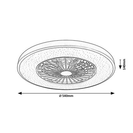 Rabalux - LED dimmbare Deckenleuchte mit Ventilator LED/72W/230V 3000-6500K + Fernbedienung