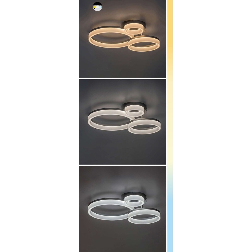 Rabalux - LED-Deckenleuchte LED/24W/230V 3000/4000/6500K 38x51 cm mattierter Chrom