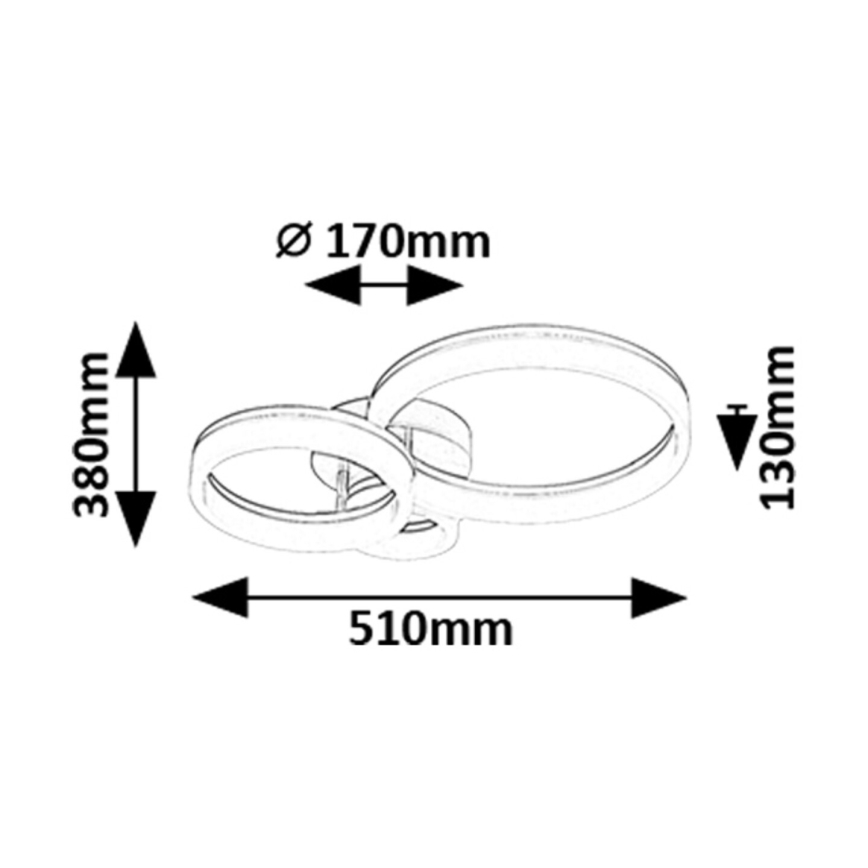 Rabalux - LED-Deckenleuchte LED/24W/230V 3000/4000/6500K 38x51 cm mattierter Chrom