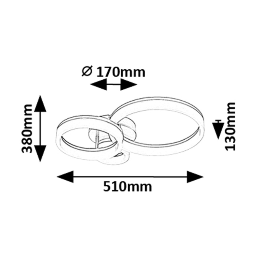 Rabalux - LED-Deckenleuchte LED/24W/230V 3000/4000/6500K golden 38x51 cm