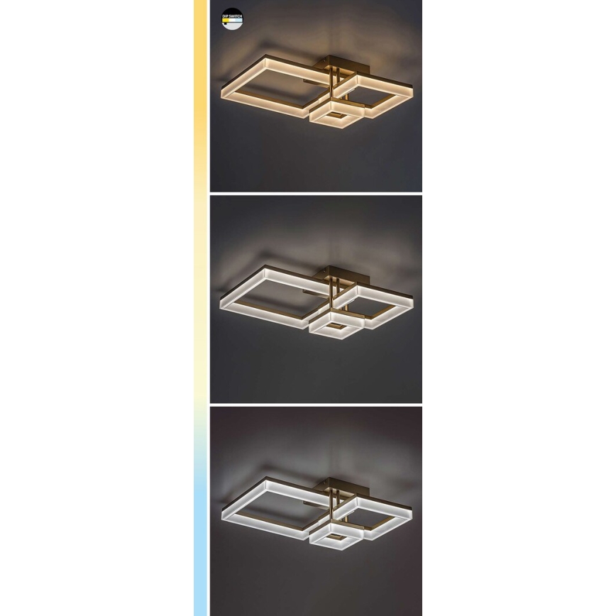Rabalux - LED-Deckenleuchte LED/22W/230V 3000/4000/6500K golden 47x47 cm