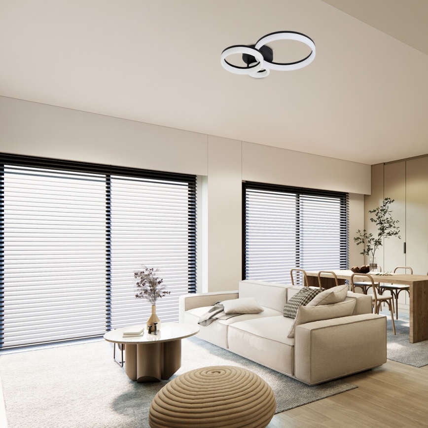Rabalux - LED-Deckenleuchte LED/24W/230V 3000/4000/6500K schwarz 38x51 cm