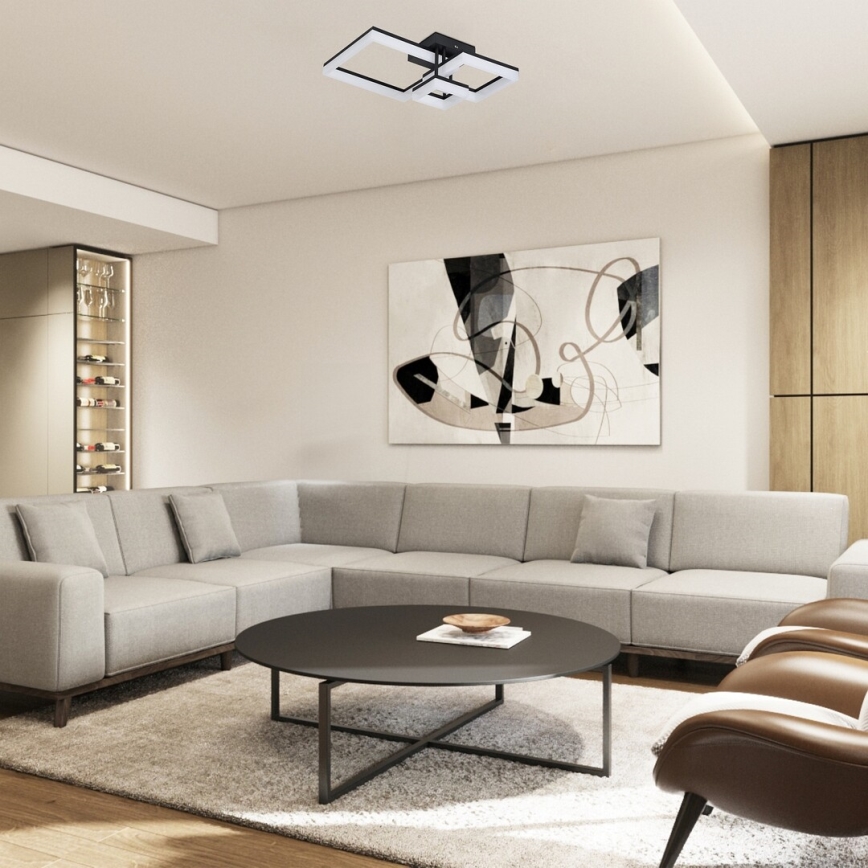 Rabalux - LED-Deckenleuchte LED/22W/230V 3000/4000/6500K schwarz 47x47 cm