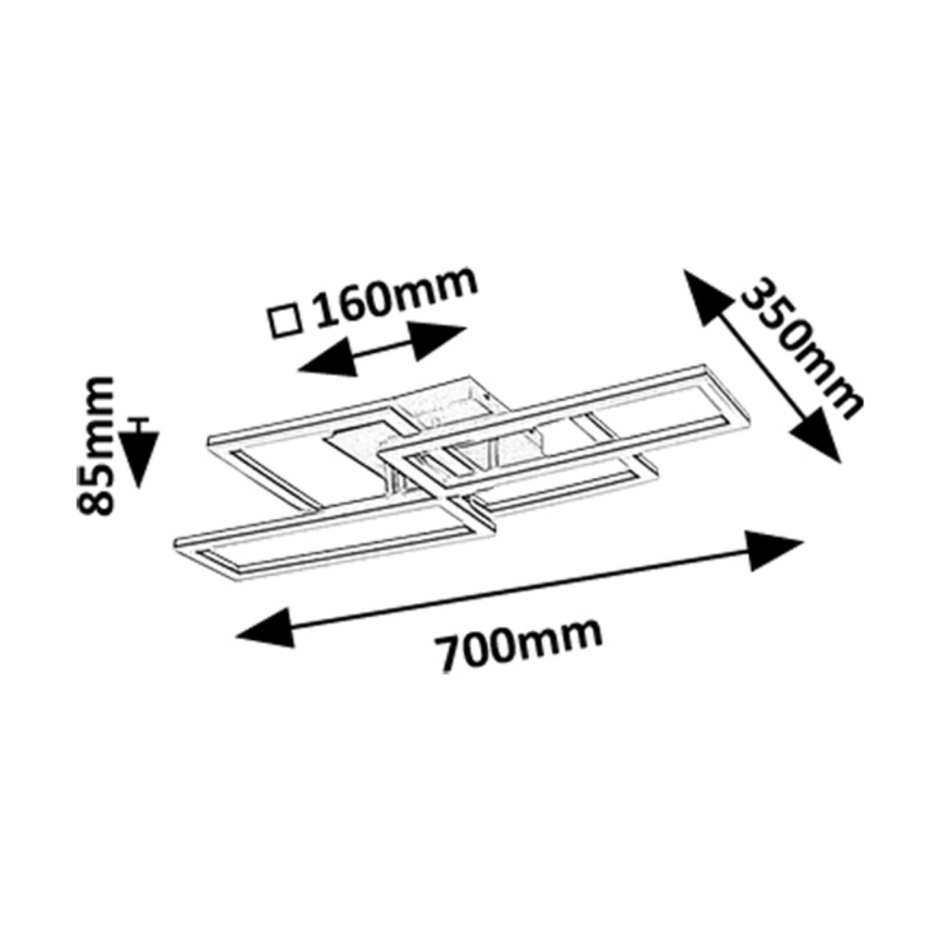 Rabalux - dimmbare LED-Deckenleuchte LED/40 W/230 V 3000–6500 K 35×70 cm + Fernbedienung