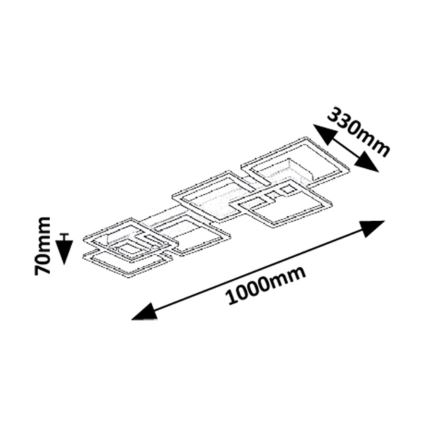 Rabalux - dimmbare LED-Deckenleuchte LED/40W/230V 3000-6500K 33x100 cm + Fernbedienung