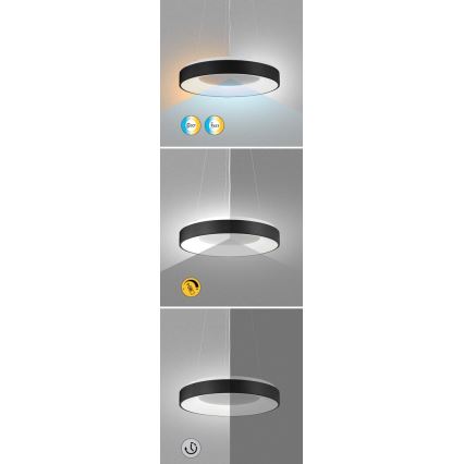 Rabalux - LED dimmbare Hängeleuchte an Kabel LED/38W/230V 3000-6500K Schwarz + Fernbedienung