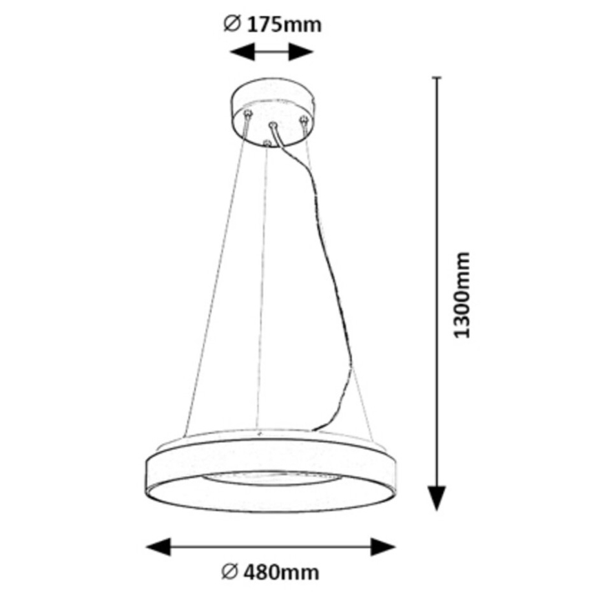 Rabalux - LED dimmbare Hängeleuchte an Kabel LED/38W/230V 3000-6500K Schwarz + Fernbedienung