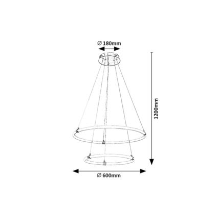 Rabalux - LED dimmbare Hängeleuchte an Kabel LED/55W/230V + Fernbedienung