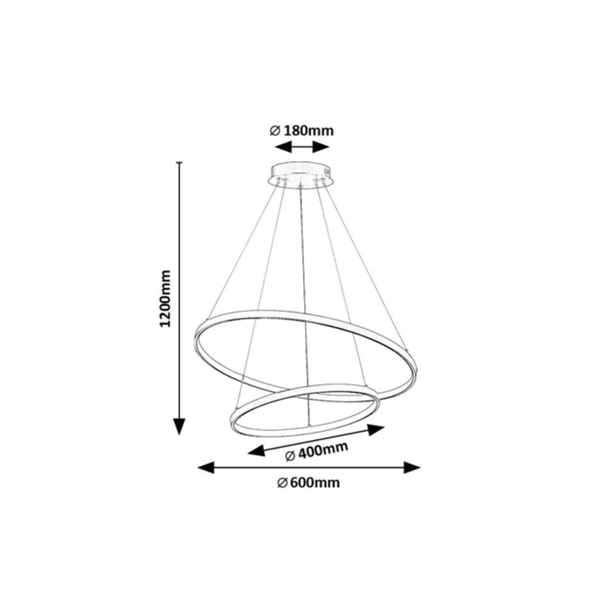 Rabalux - Dimmbarer LED-Hängeleuchter mit Seilaufhängung LED/75W/230V 3000-6500K + Fernbedienung