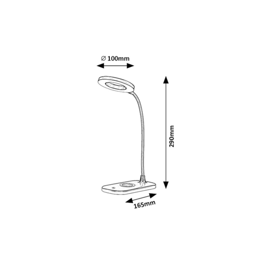 Rabalux - LED dimmbare Touch-Tischlampe mit kabelloser Ladefunktion LED/5W/5V 2700-6000K Weiß