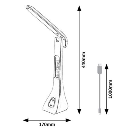 Rabalux - LED dimmbare Tischlampe mit Display LED/7W/5V 4000K Weiß