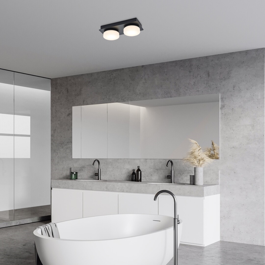 Rabalux - LED Deckenleuchte für Badezimmer 2xLED/5,5W/230V IP44 schwarz