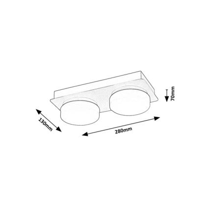 Rabalux - LED Deckenleuchte für Badezimmer 2xLED/5,5W/230V IP44 schwarz