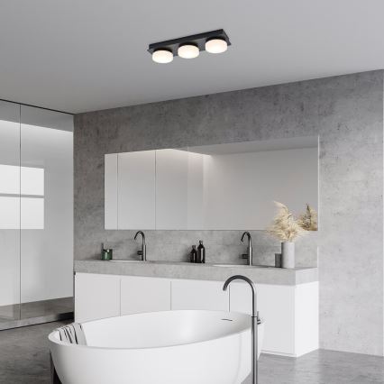Rabalux - LED Deckenleuchte für Badezimmer 3xLED/6W/230V IP44 Schwarz