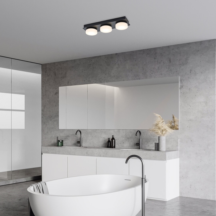 Rabalux - LED Deckenleuchte für Badezimmer 3xLED/6W/230V IP44 Schwarz